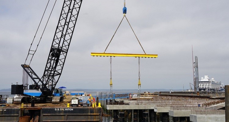 Pile cap installation has been completed.
