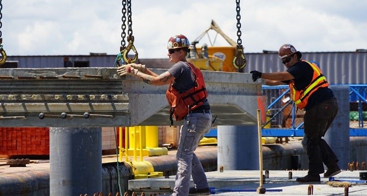 Pier 62 deck installation began Monday, 7/8.